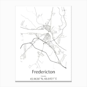 Fredericton,Canada Minimalist Map Canvas Print