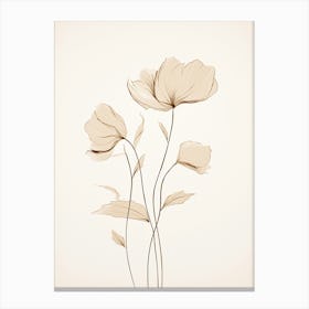 Blossom Line Sketch Flower Wall Print Canvas Print