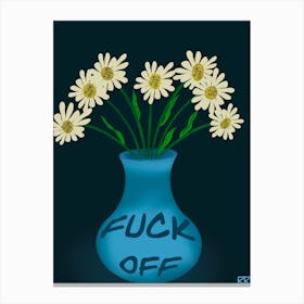 Fuck off daises Canvas Print