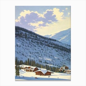 Big Sky, Usa Ski Resort Vintage Landscape 1 Skiing Poster Canvas Print