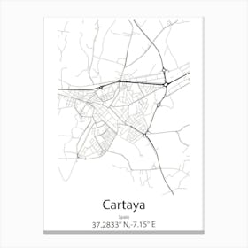 Cartaya,Spain Minimalist Map Canvas Print