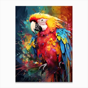 Bright Digital Watercolour Parrot 4 Canvas Print