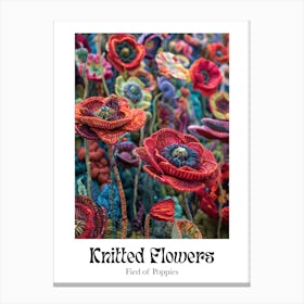 Knitted Flowers Fied Of Poppies 1 Canvas Print