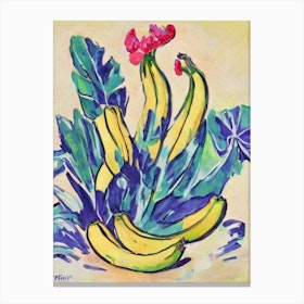 Banana Vintage Sketch Fruit Canvas Print