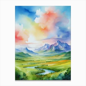 Watercolor Landscape Painting 9 Canvas Print