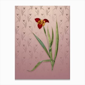 Vintage Tiger Flower Botanical on Dusty Pink Pattern n.1349 Canvas Print