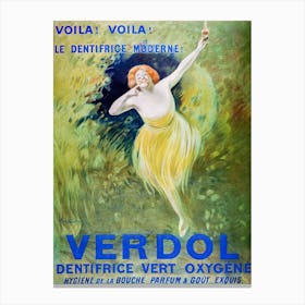 Verdol, Oxygenated Green Toothpaste, Leonetto Cappiello Canvas Print