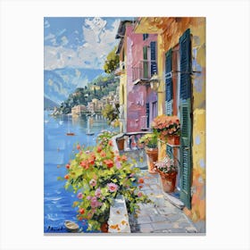 Balcony View Painting In Portofino 4 Canvas Print