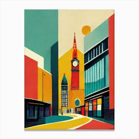 London City Street, Geometric Abstract Art, Poster Canvas Print