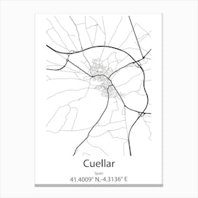 Cuellar,Spain Minimalist Map Canvas Print