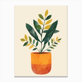 Zz Plant Minimalist Illustration 1 Canvas Print