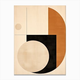 Neutral Elysium: Geometric Bauhaus Circles Canvas Print