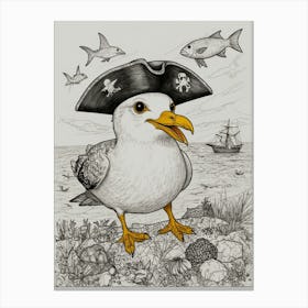 Pirate Seagull 6 Canvas Print