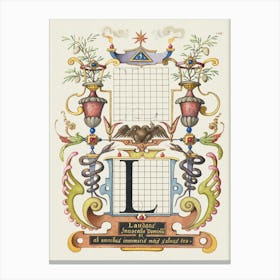 Guide For Constructing The Letter L From Mira Calligraphiae Monumenta, Joris Hoefnagel Canvas Print