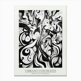Vibrant Contrasts Abstract Black And White 4 Poster Canvas Print