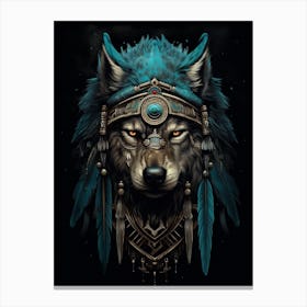 Arabian Wolf Native American 2 Canvas Print
