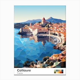 Collioure, France, Geometric Illustration 3 Poster Canvas Print