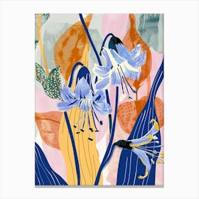 Colourful Flower Illustration Bluebell 3 Canvas Print