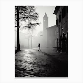 Lucca, Italy,  Black And White Analogue Photography  1 Canvas Print