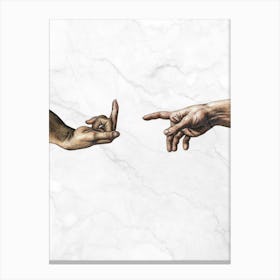 Creation Of Adam fuck you Canvas Print