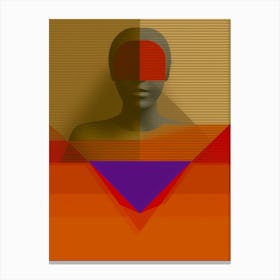 Abstract portrait of a man, "Aware" Canvas Print