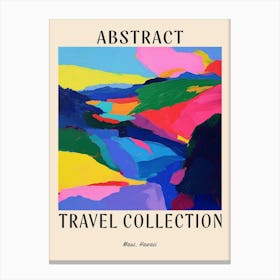 Abstract Travel Collection Poster Maui Usa 4 Canvas Print