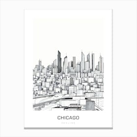 Chicago Skyline 9 B&W Poster Canvas Print