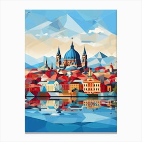 Budapest, Hungary, Geometric Illustration 4 Canvas Print