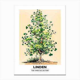 Linden Tree Storybook Illustration 3 Poster Canvas Print