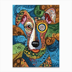 An Abstract Artwork Of A Dog The Dog S Face Canvas Print