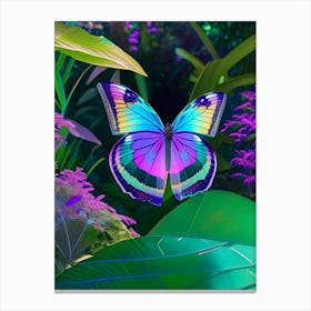 Butterfly In Botanical Gardens Holographic 1 Canvas Print