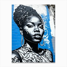 Graffiti Mural Of Beautiful Black Woman 292 Canvas Print