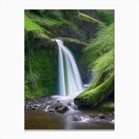 Fairy Glen Waterfall, United Kingdom Realistic Photograph (1) Canvas Print