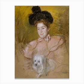 Woman In Raspberry Costume Holding A Dog, Hirshhorn Museum And Sculpture Garden, Mary Cassatt Canvas Print