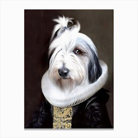 Dutch Lady Beertje Sheepdog Pet Portraits Canvas Print