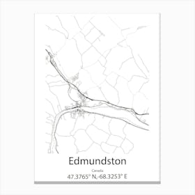 Edmundston,Canada Minimalist Map Canvas Print