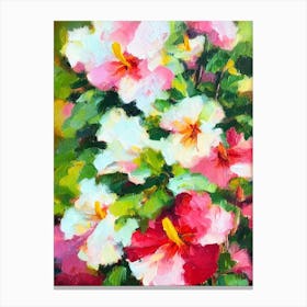 Hibiscus Impressionist Painting Plant Canvas Print