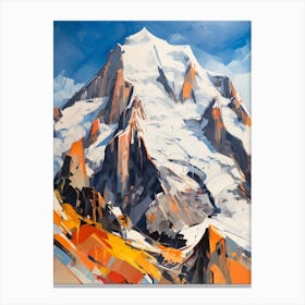 Mont Blanc France 1 Mountain Painting Canvas Print