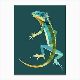 Blue Iguana Modern Illustration 9 Canvas Print