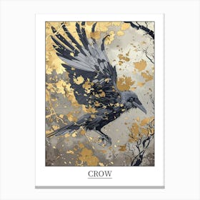 Crow Precisionist Illustration 3 Poster Canvas Print