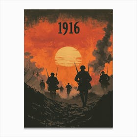 Aihrgdesign A Vintage Poster Depicting A Dramatic World War I D4960d1f 3fb7 4ac9 Acdd 9cf6de8df428 2 Canvas Print