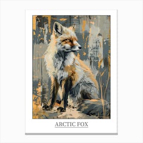 Arctic Fox Precisionist Illustration 2 Poster Canvas Print