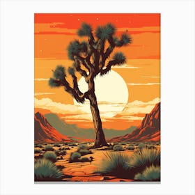  Retro Illustration Of A Joshua Tree At Dusk 8 Canvas Print