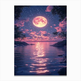 Full Moon Over Water 9 Canvas Print