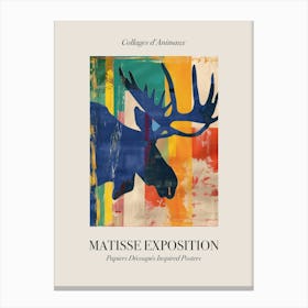 Moose 4 Matisse Inspired Exposition Animals Poster Canvas Print