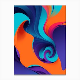 Abstract Colorful Waves Vertical Composition 9 Canvas Print