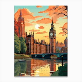 Big Ben And The House Of Parliament Pixel Art 2 Canvas Print