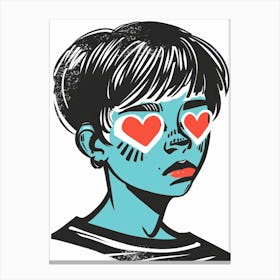 Boy With Heart Eyes Canvas Print