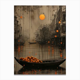 Oranges In A Boat Canvas Print