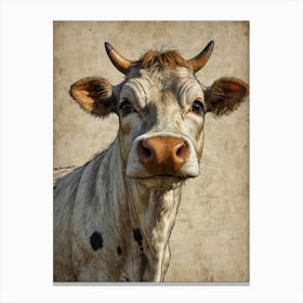 Cow Portrait Canvas Print